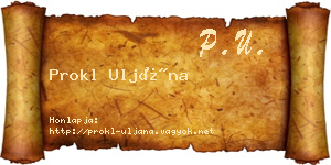Prokl Uljána névjegykártya